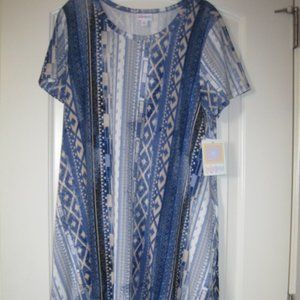 Lularoe Blue Aztec Jessie Dress